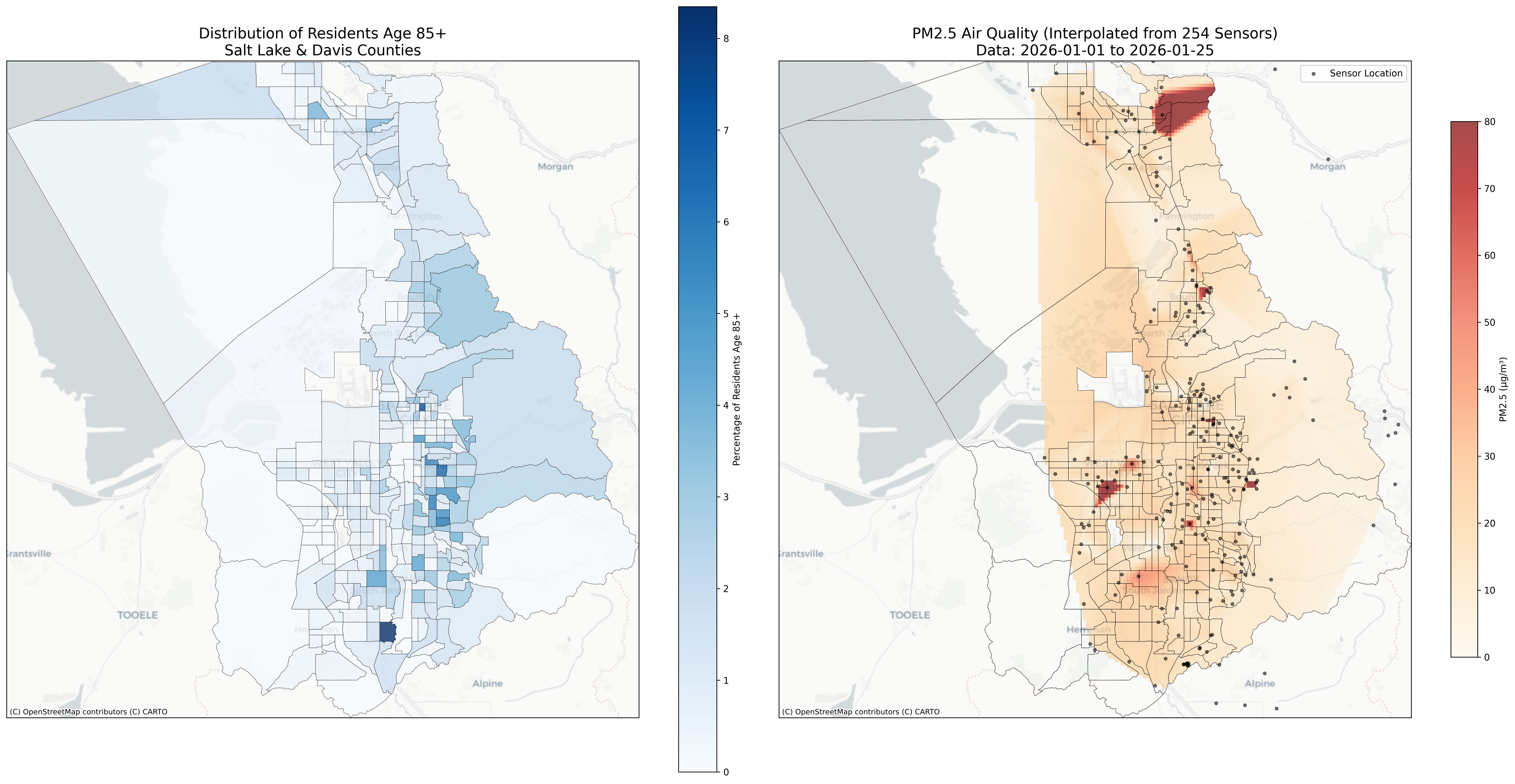PurpleAir Final Analysis Map - 85+